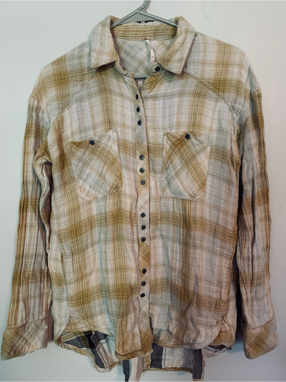 Free People , size XS, Double Dip Plaid Flannel